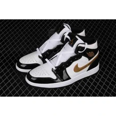 Air Jordan 1 Mid Patent 'Black Gold'