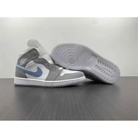 Wmns Air Jordan 1 Mid 'Wolf Grey Aluminum'