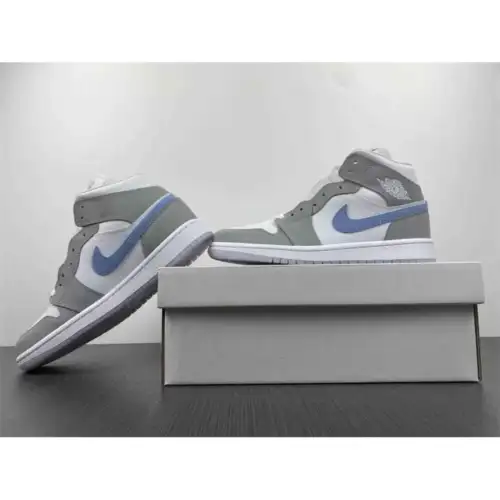 Wmns Air Jordan 1 Mid 'Wolf Grey Aluminum'