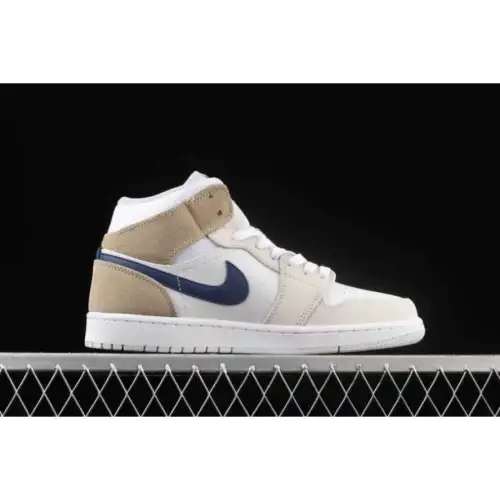 Air Jordan 1 Mid 'White Khaki Blue Air Jordan 1 Void'