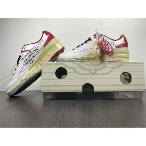 Off-White x Air White Varsity Red Jordan 2 Retro Low SP 'White Varsity Red'