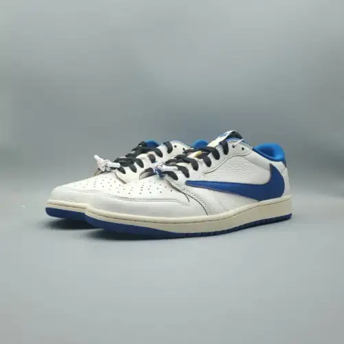 Fragment Design x Travis Scott  Sail Military Blue x Air Jordan 1 Retro Low OG SP 'Sail Military Blue'