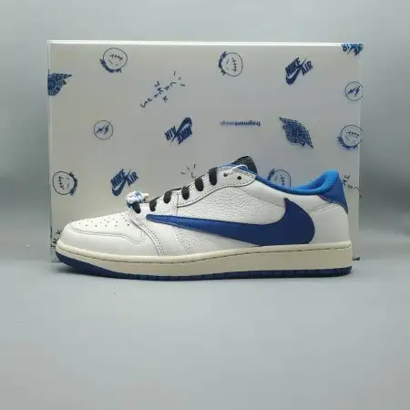 Fragment Design x Travis Scott  Sail Military Blue x Air Jordan 1 Retro Low OG SP 'Sail Military Blue'