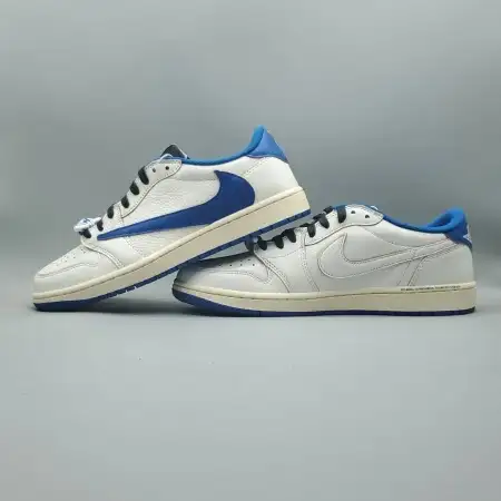 Fragment Design x Travis Scott  Sail Military Blue x Air Jordan 1 Retro Low OG SP 'Sail Military Blue'