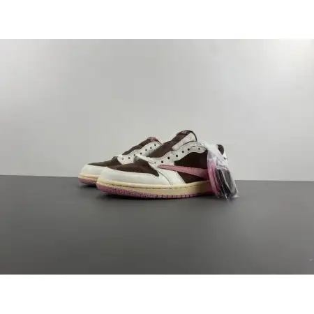 Travis Scott x Wmns Air Jordan 1 Retro Low OG SP 'Dark Pony Pink Oxford' E2A26