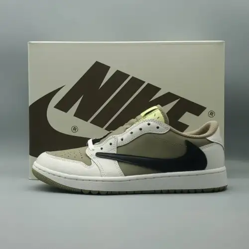 Travis Scott x Air Jordan Neutral Olive 1 Low Golf 'Neutral Olive'