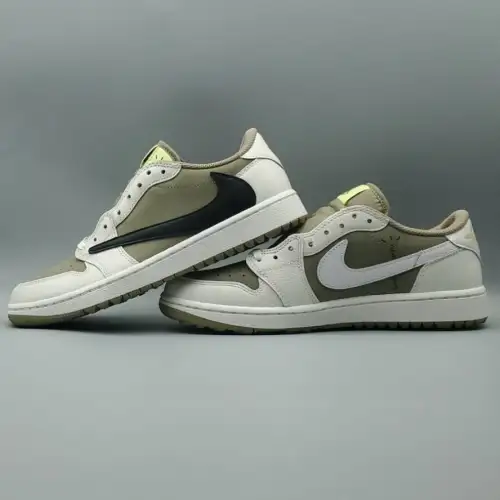Travis Scott x Air Jordan Neutral Olive 1 Low Golf 'Neutral Olive'