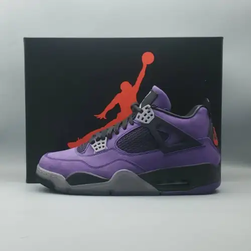Travis Scott x Air Jordan 4 Retro 'Purple Suede  Black Midsole - Black Midsole'
