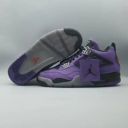 Travis Scott x Air Jordan 4 Retro 'Purple Suede  Black Midsole - Black Midsole'