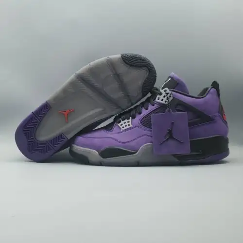 Travis Scott x Air Jordan 4 Retro 'Purple Suede  Black Midsole - Black Midsole'