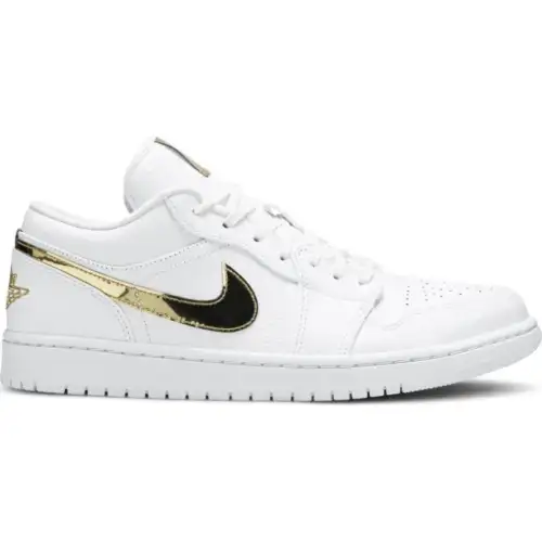 Wmns Air Jordan 1 Retro Low 'White Metallic Air Jordan 1 Gold'