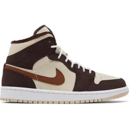 Wmns Air Jordan 1 Mid SE 'Cream Dark Chocolate' 6AA24803